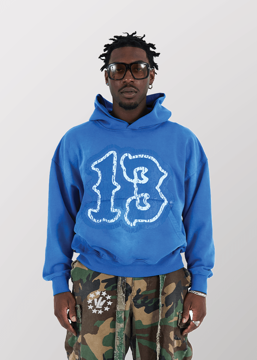 13 Hoodie - Blue - Boredom Kills