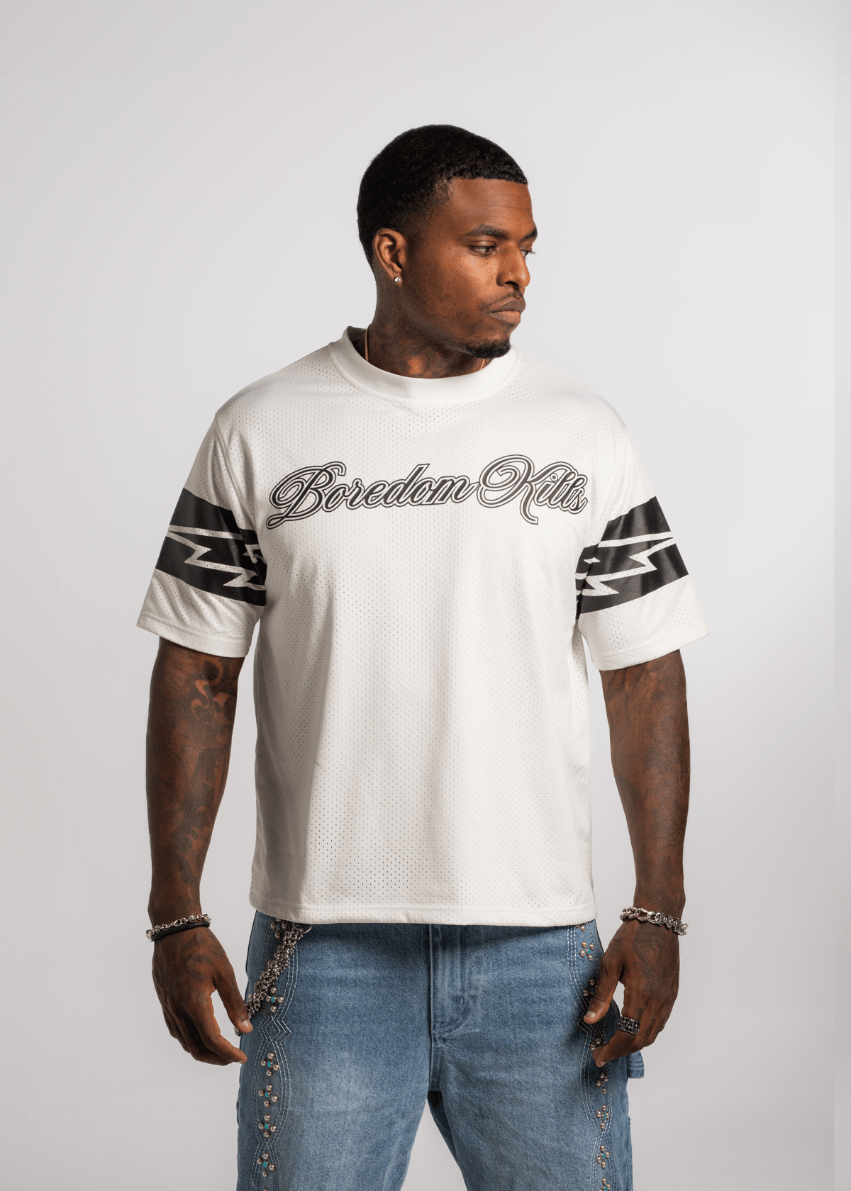 BK Mesh Jersey - White - Boredom Kills